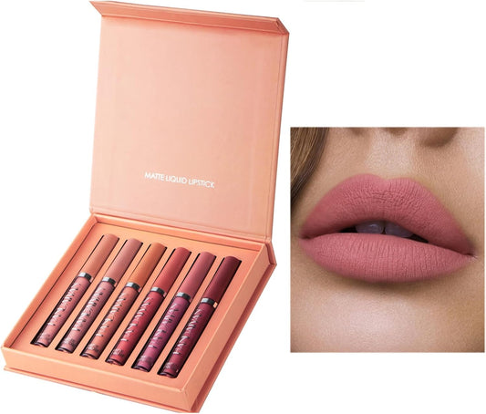 Six-Color Matte Liquid Lipstick Set