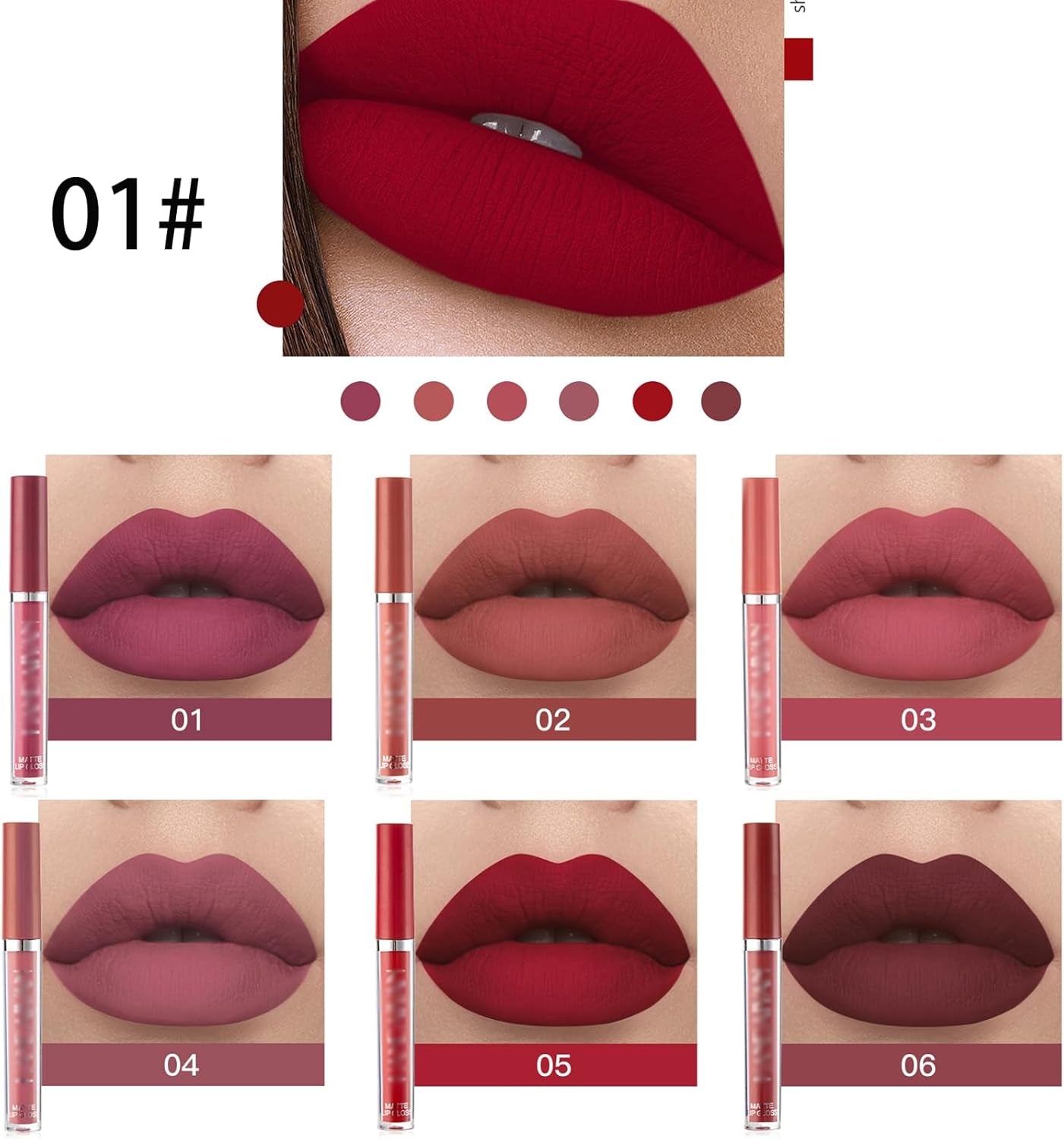 Six-Color Matte Liquid Lipstick Set
