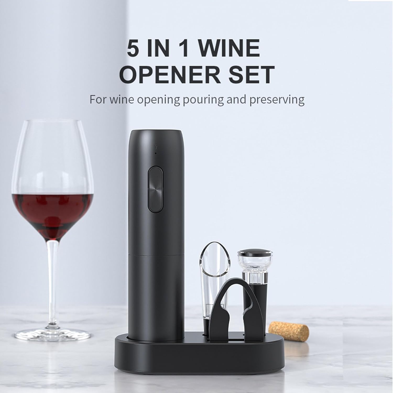 5-In-1 Electric Wine Bottle Opener Set