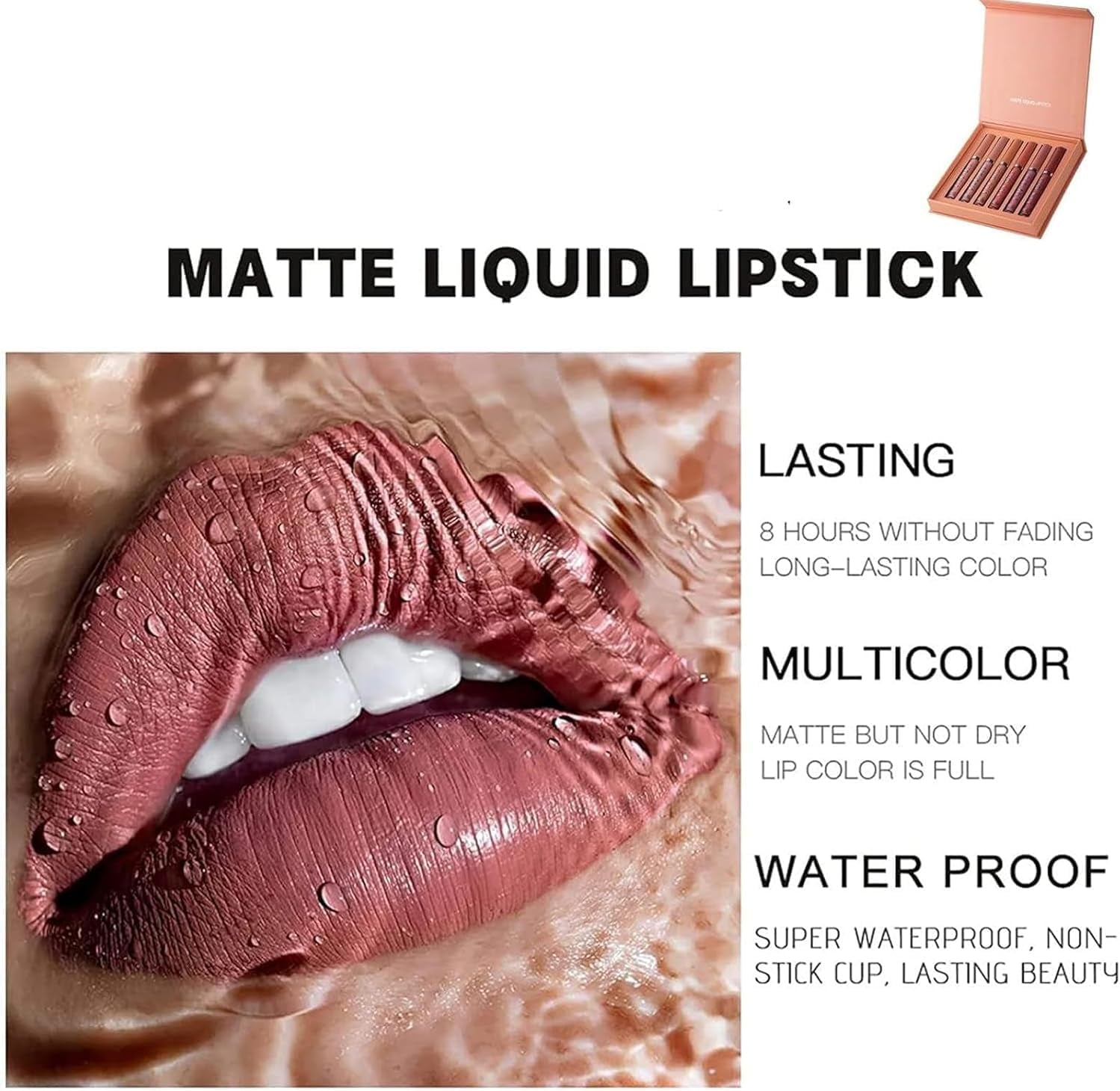 Six-Color Matte Liquid Lipstick Set