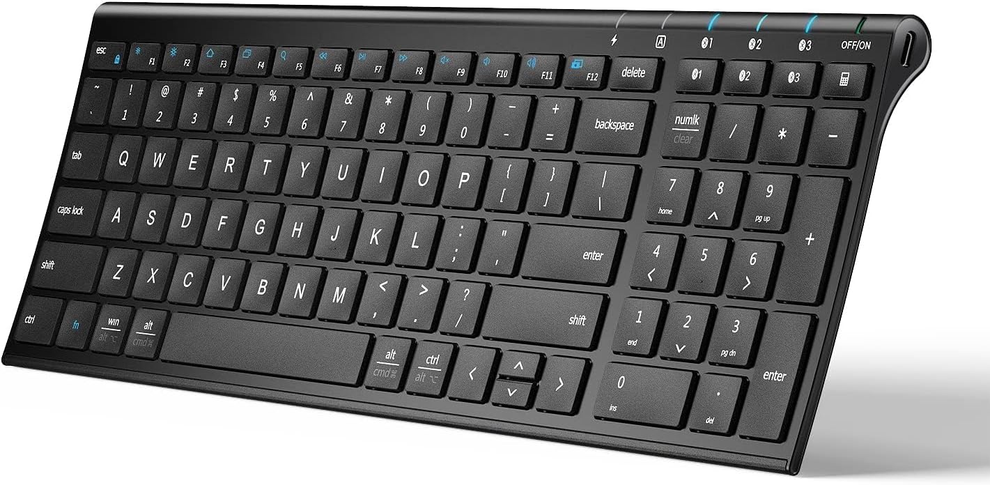 Universal Bluetooth 5.1 Wireless Keyboard with Number Pad