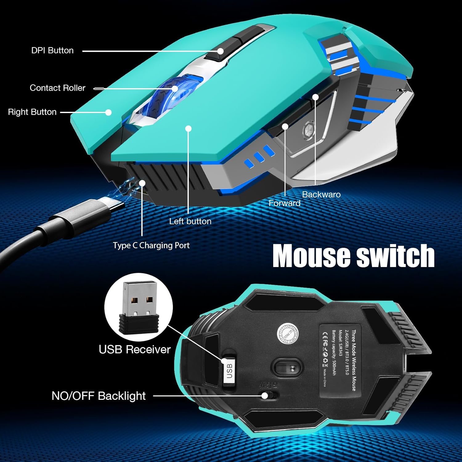 Wireless Bluetooth Gaming Mouse