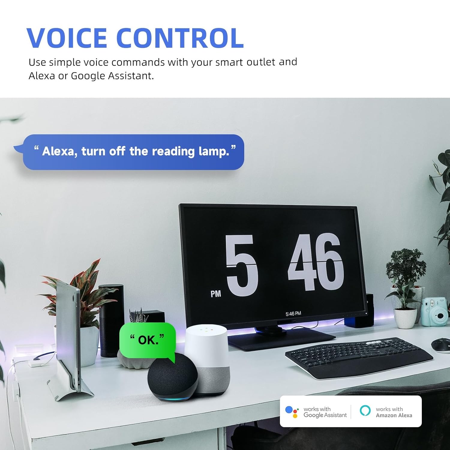 Smart Tamper Resistant Outlet Compatible with Alexa and Google Assistant