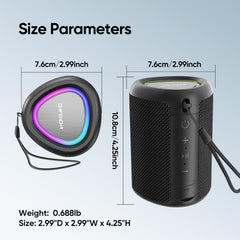 Portable Bluetooth Speaker with Lights