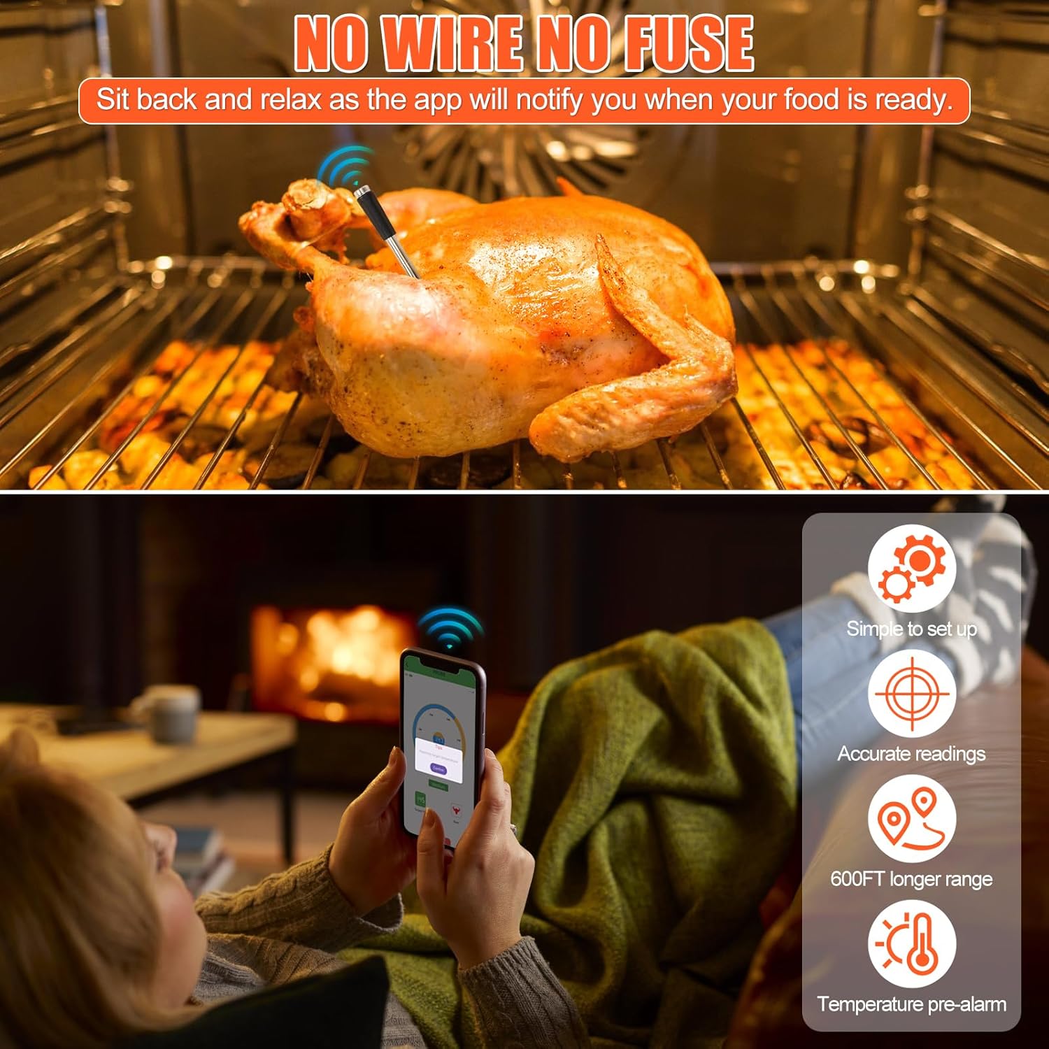 Smart Bluetooth Wireless Meat Thermometer