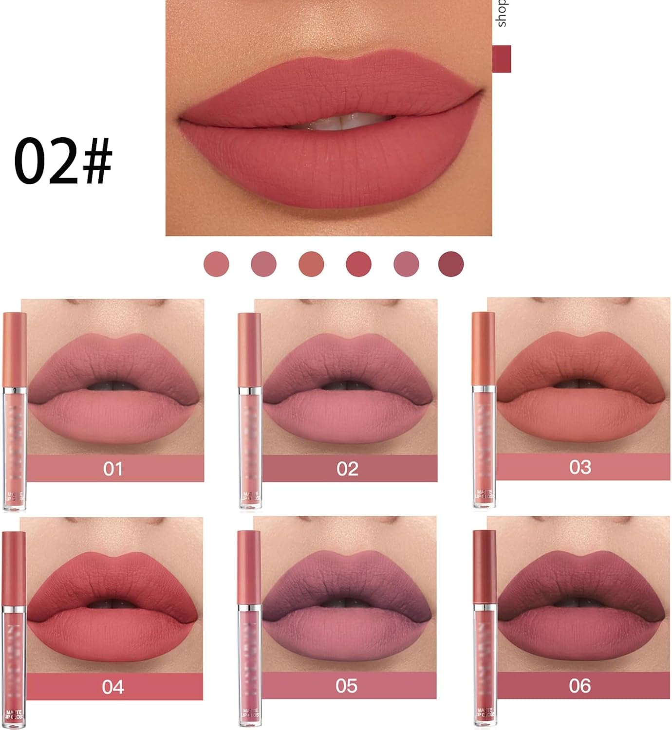 Six-Color Matte Liquid Lipstick Set