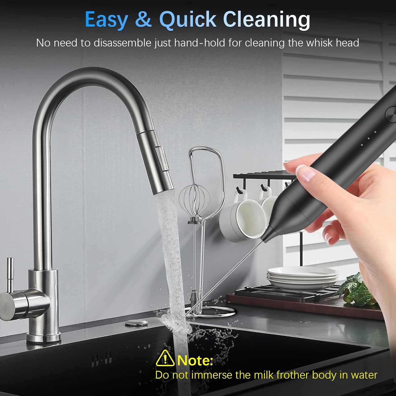 Rechargeable Milk Frother with Stand