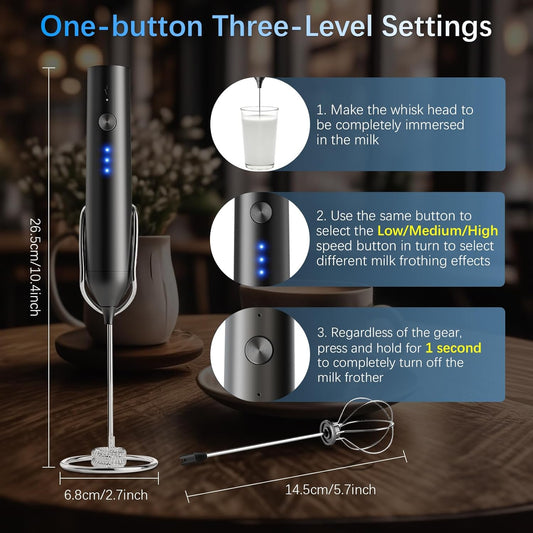 Rechargeable Milk Frother with Stand