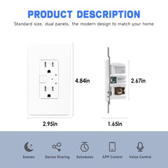 Smart Tamper Resistant Outlet Compatible with Alexa and Google Assistant