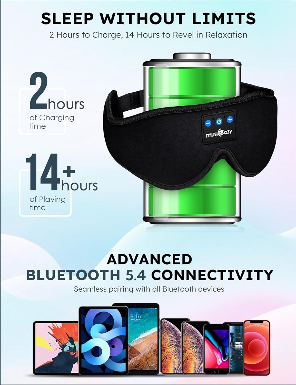 Bluetooth 5.4 Sleep Mask Headband