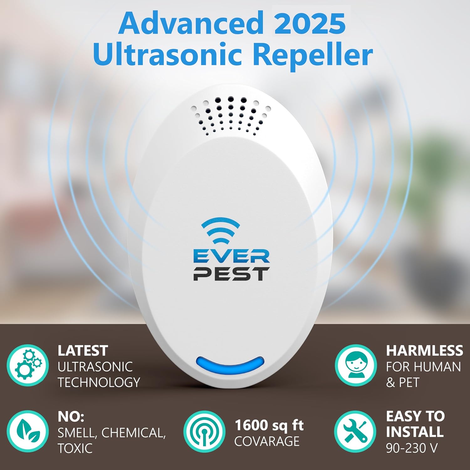 Ultrasonic Pest Control Repeller (2-Pack) Plug