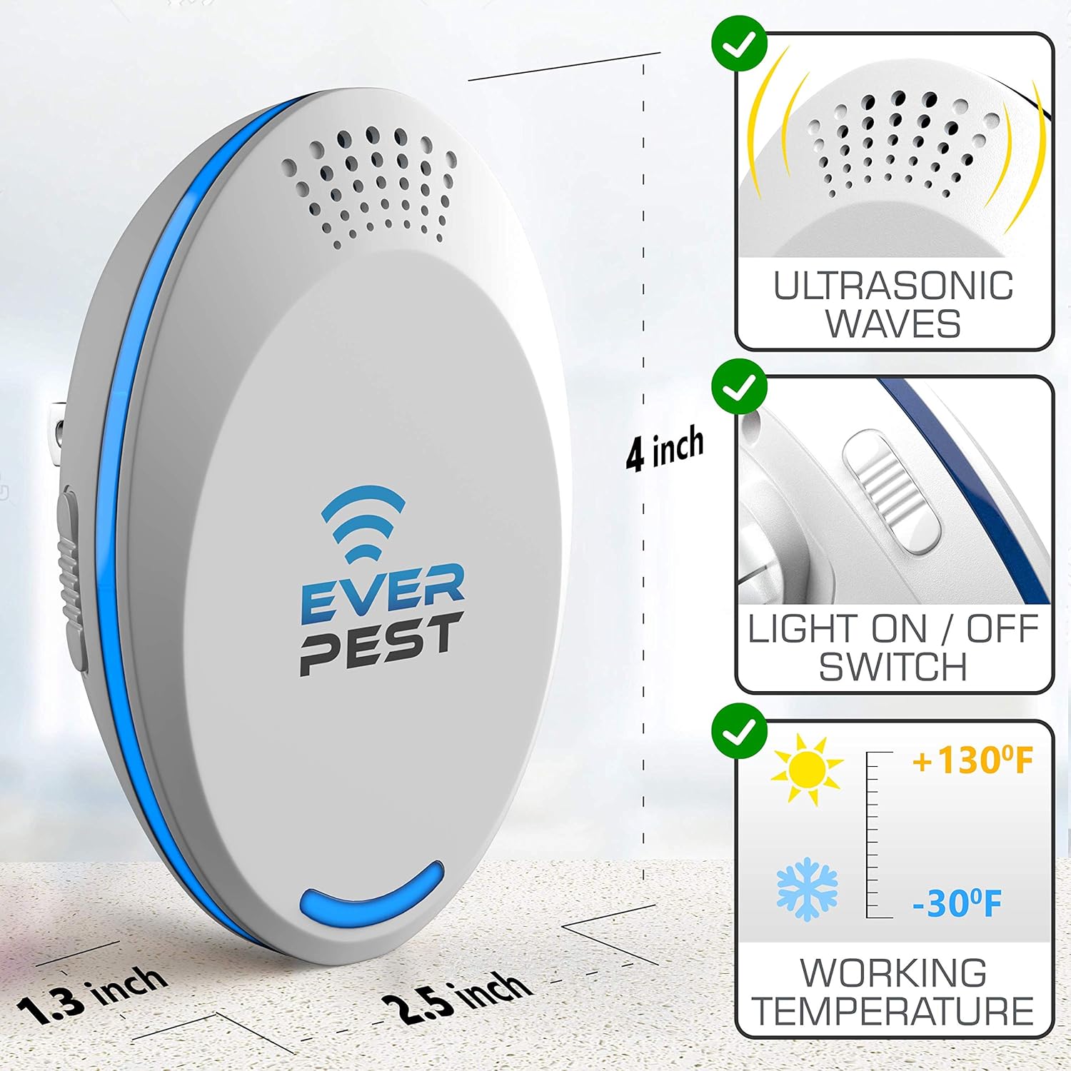 Ultrasonic Pest Control Repeller (2-Pack) Plug