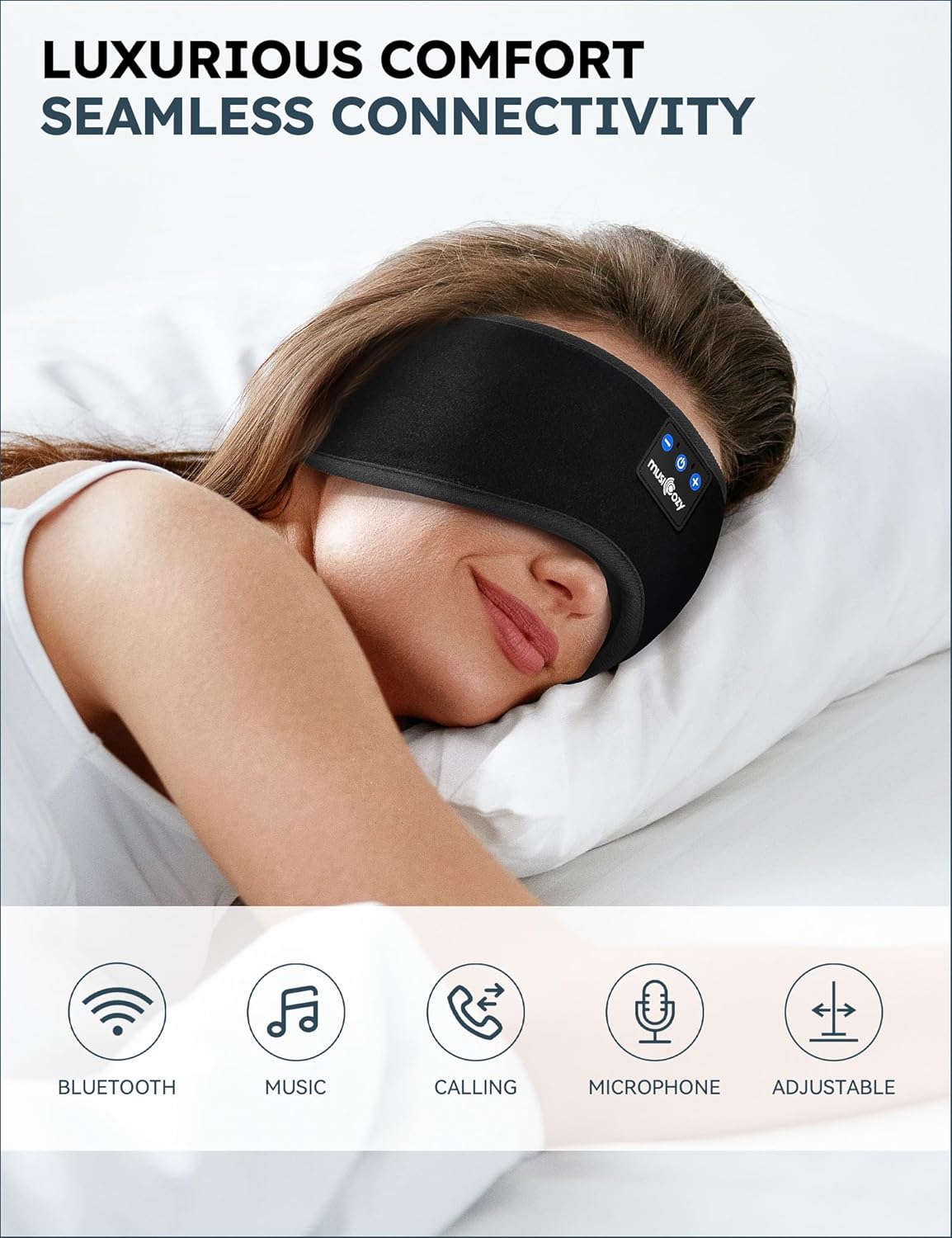 Bluetooth 5.4 Sleep Mask Headband