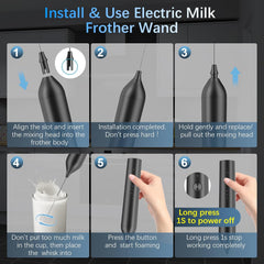 Rechargeable Milk Frother with Stand