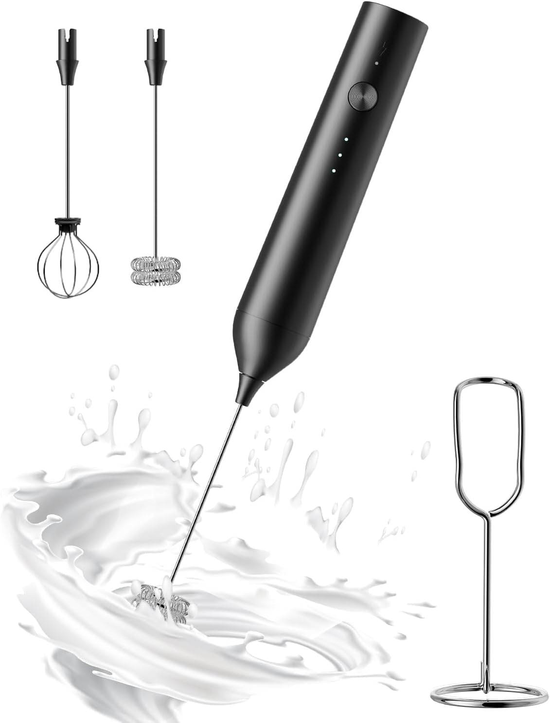 Rechargeable Milk Frother with Stand