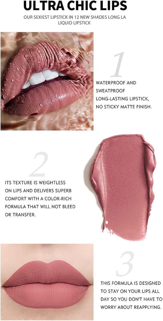 Six-Color Matte Liquid Lipstick Set
